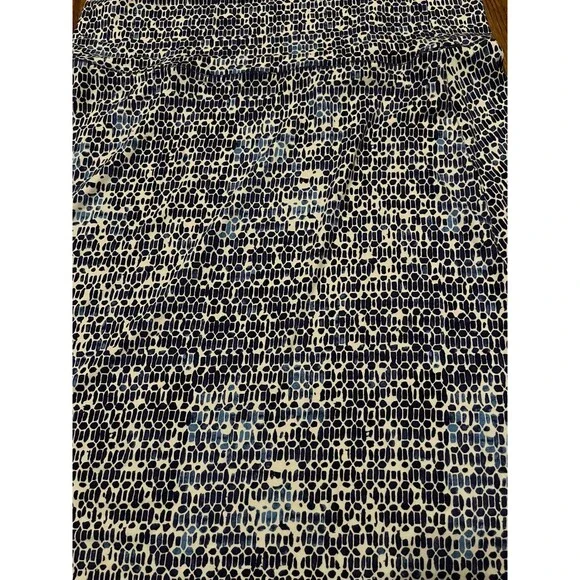 Cynthia Rowley Womens Blue geometric pattern fold down pullon soft skirt size XL - Picture 2 of 3